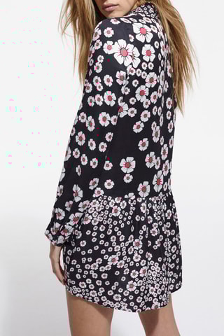 Robe taille basse - Noir et rose