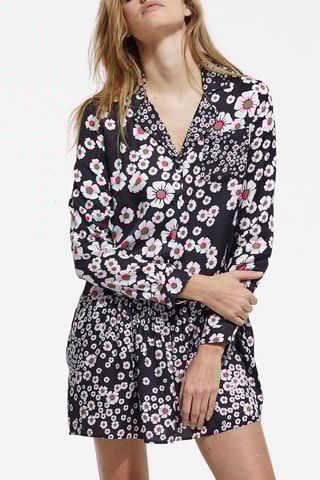 Robe taille basse - Noir et rose