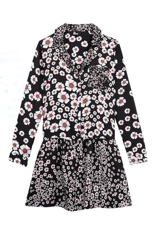 Robe taille basse - Noir et rose