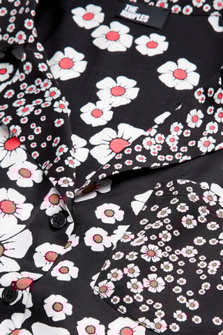 Robe taille basse - Noir et rose