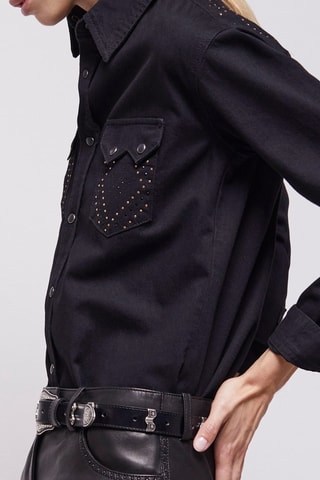 Chemisier en jean - Noir