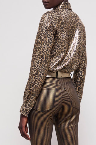 Chemisier ajusté - Noir et marron