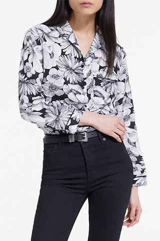 Chemisier en soie - Noir et blanc