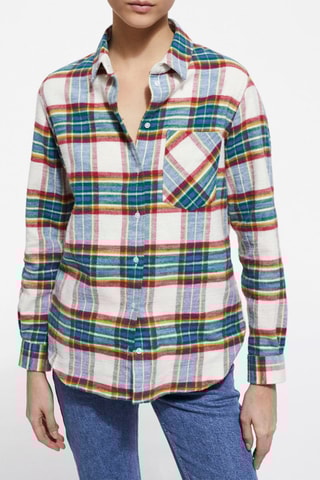 Chemisier - Ecru et rouge