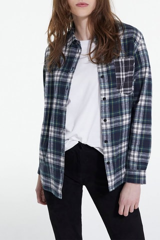 Chemisier - Ecru et vert bouteille