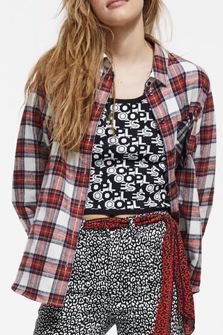 Chemisier - Rouge et écru