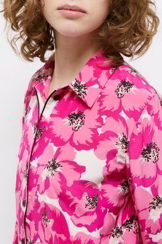 Chemisier en soie - Blanc et rose