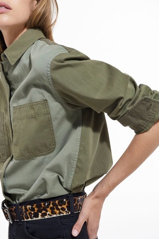 Chemisier en jean - Kaki et vert olive