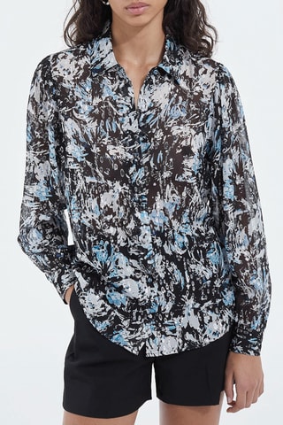 Chemisier - Noir et bleu clair