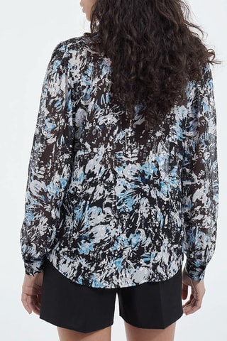 Chemisier - Noir et bleu clair