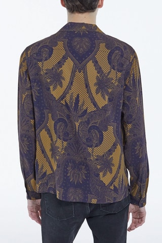 Chemise Moutarde et bleu marine