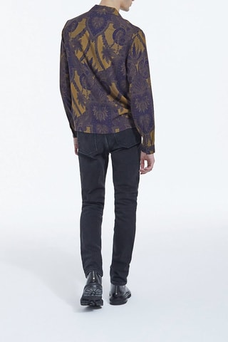 Chemise Moutarde et bleu marine