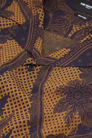 Chemise Moutarde et bleu marine