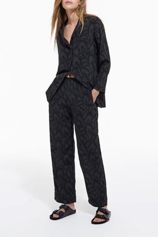 Chemise en soie - Noir et kaki