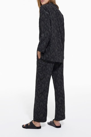 Chemise en soie - Noir et kaki