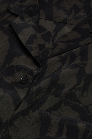 Chemise en soie - Noir et kaki