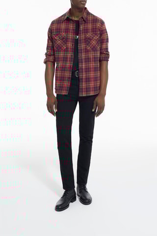 Chemise regular Rouge et bleu marine