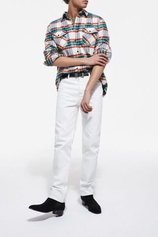 Chemise Ecru et rouge