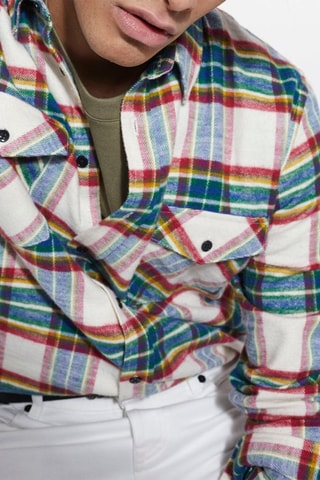 Chemise Ecru et rouge