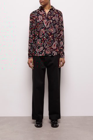 Chemise regular Noir et rouge