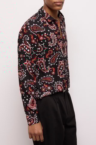 Chemise regular Noir et rouge