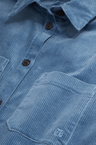 Chemise en velours - Bleu pétrole