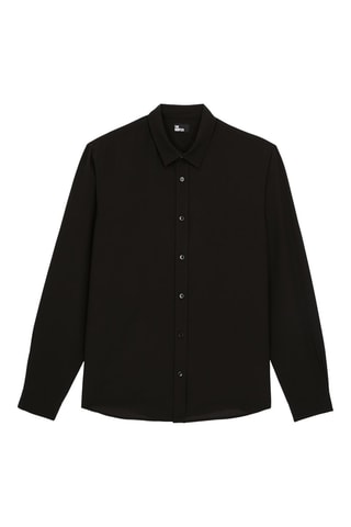 Chemise relaxed en soie - Noir