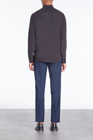 Chemise relaxed en soie - Noir