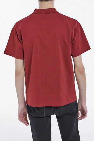 Polo Bordeaux et blanc