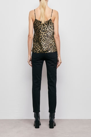 Caraco en soie - Beige et noir