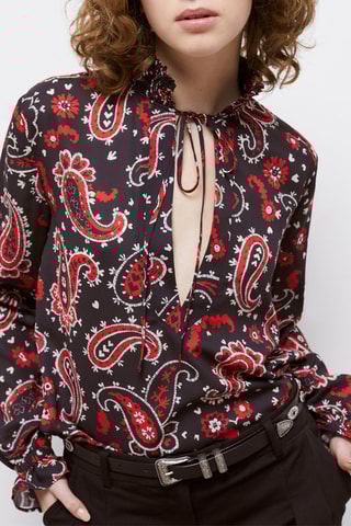 Blouse - Noir et rouge