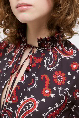Blouse - Noir et rouge