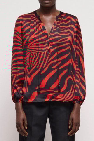 Blouse - Rouge et noir