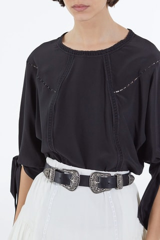 Blouse en soie - Noir