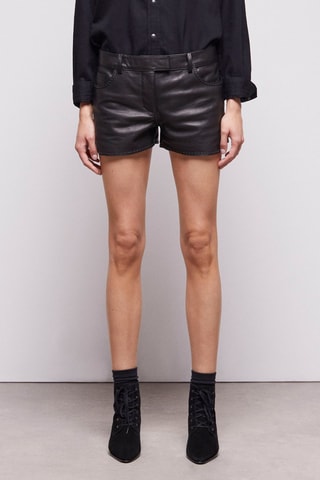 Short en cuir d’agneau - Noir