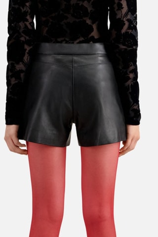 Short en cuir d'agneau - Noir