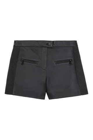 Short en cuir d'agneau - Noir