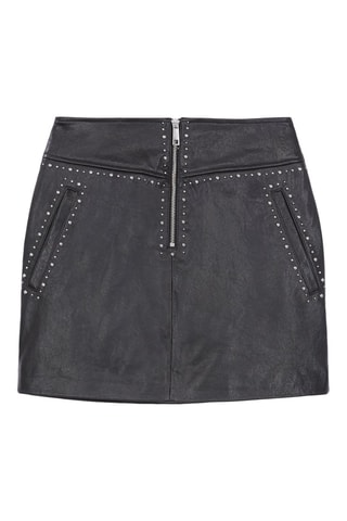 Minijupe en cuir de mouton - Noir