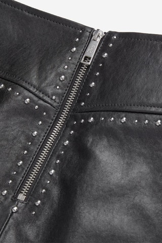 Minijupe en cuir de mouton - Noir