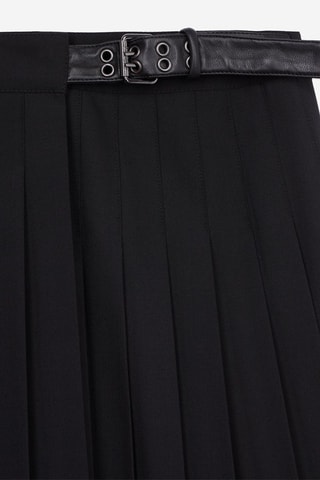 Jupe portefeuille en laine - Noir