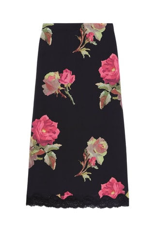 Jupe longue en soie - Noir