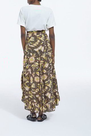 Jupe asymétrique taille haute - Kaki