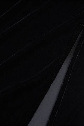 Jupe midi en velours taille haute - Noir