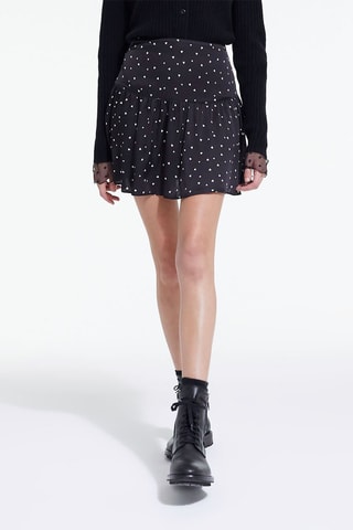 Jupe patineuse taille haute - Noir