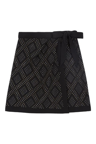 Jupe portefeuille taille haute - Noir