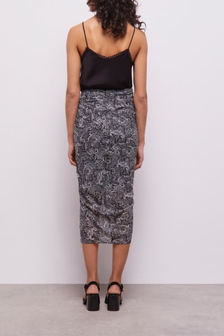 Jupe midi en soie - Noir