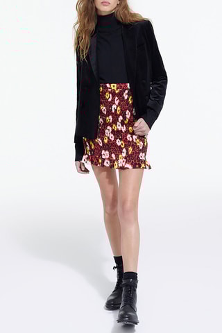 Jupe droite - Noir et rouge