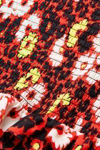 Jupe droite - Noir et rouge