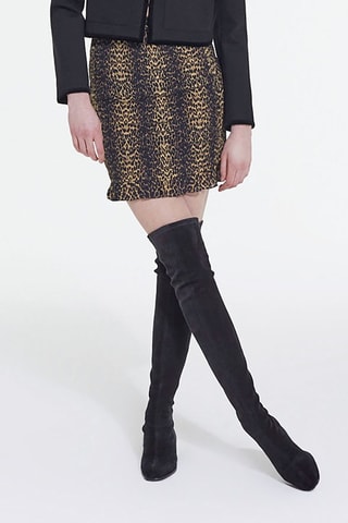 Jupe droite - Noir et marron