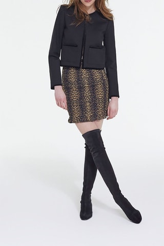 Jupe droite - Noir et marron